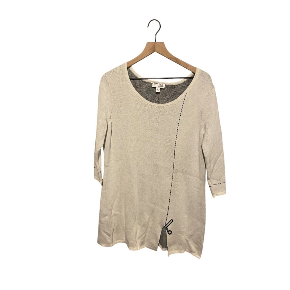 Attitudes by Renee women’s size large, long, black-and-white tunic or dress